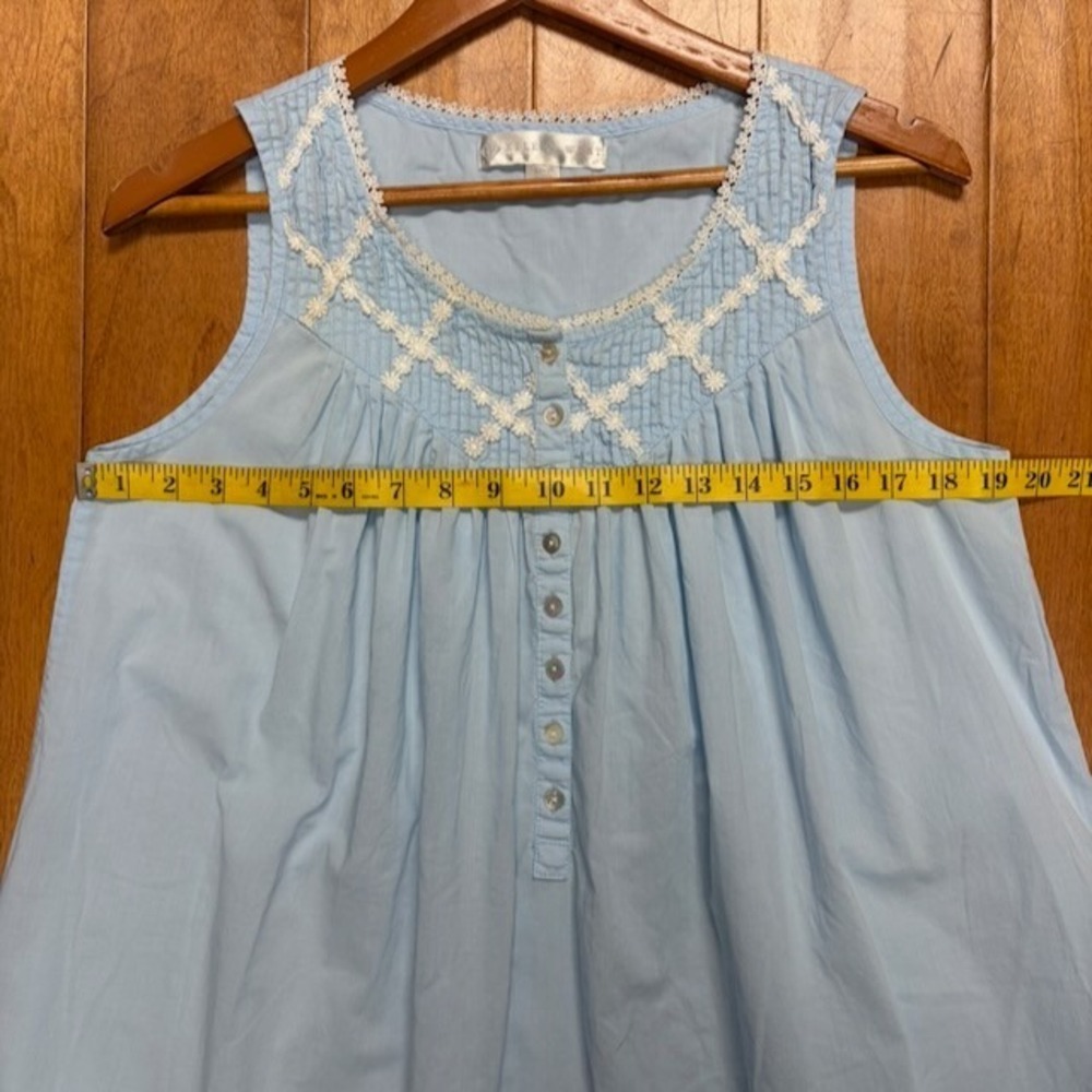 Eileen West Womens Cotton Ballet Nightgown Blue Lace Trim Cottagecore S Prairie - Picture 6 of 9
